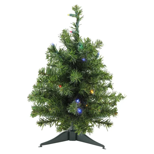 Northlight 18" Pre-Lit LED Canadian Pine Artificial Christmas Tree - Multi Lights - Green