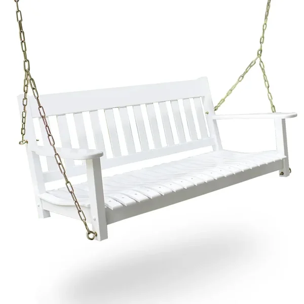 Cambridge Casual Thames 2-Person White Wood Outdoor Swing