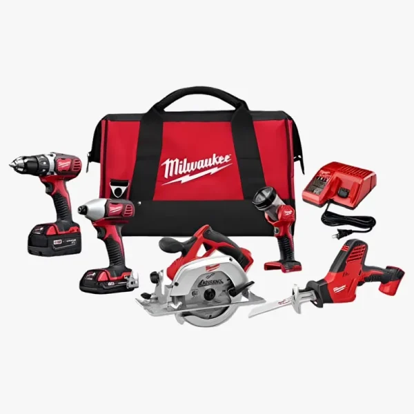 Milwaukee M18 18V Lithium - Ion Cordless Power Tool Set, 5 Pack