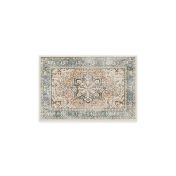 Ruggable Kamran Washable Vintage Persian Area Rug - Coral 2'x3' (Standard Pad)