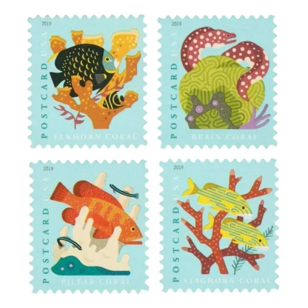 Postcard Rate Stamps 2019 Coral Reefs – Marine Life Series. Postcard Rate