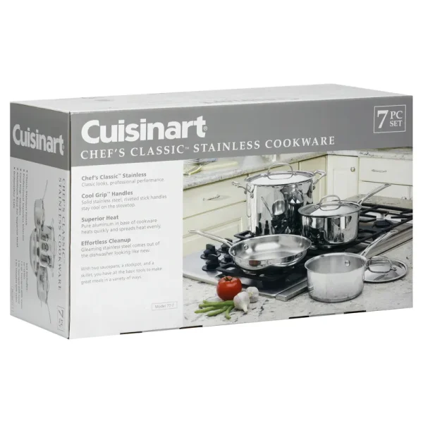 Cuisinart Chef's Classic 7-Piece Cookware Set, Silver