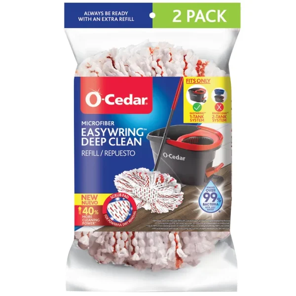 O Cedar Microfiber EasyWring Deep Clean Refill 2 Pk