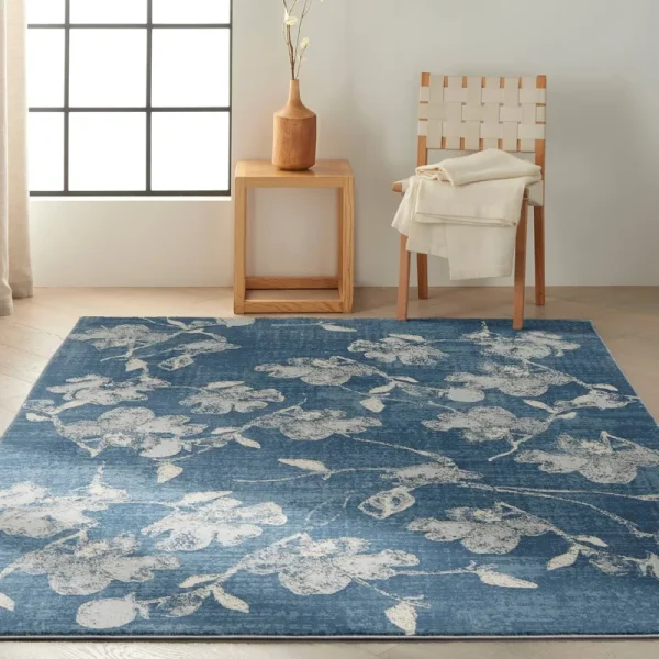 Nourison Illustrious Modern Shimmering Floral Area Rug - 5'3" x 7'3"