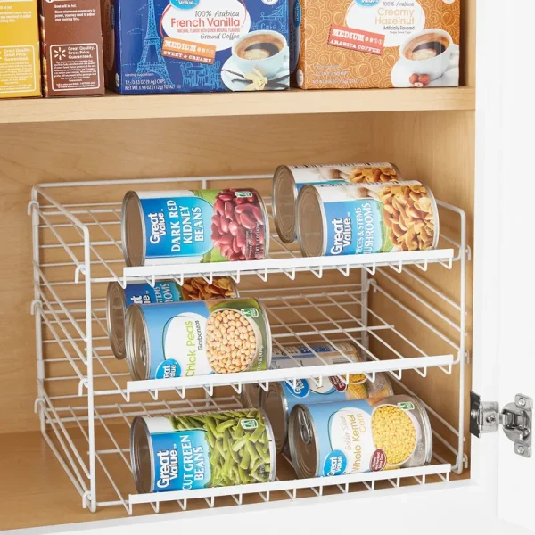 Mainstays 3 Tier Can Organizer, White