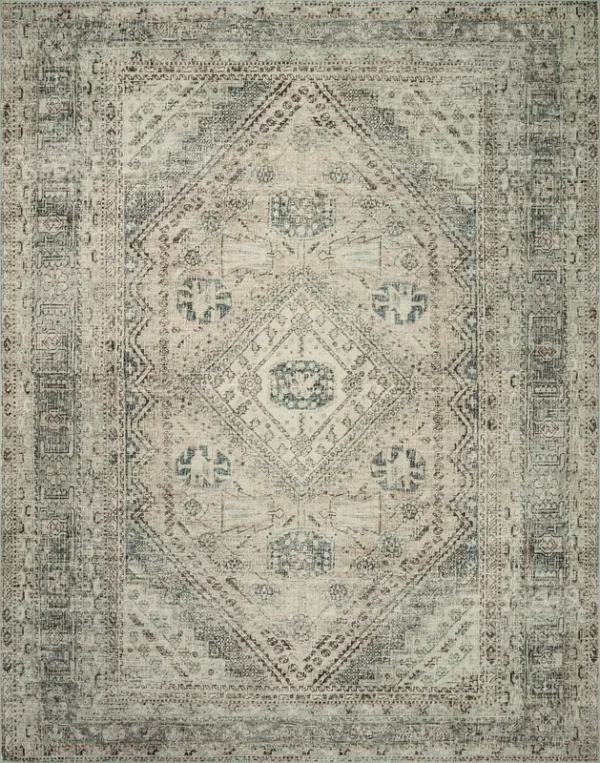 Magnolia Home by Joanna Gaines x Loloi Sinclair Machine Washable Natural / Sage Area Rug Rug Size: Runner 2' x 5'