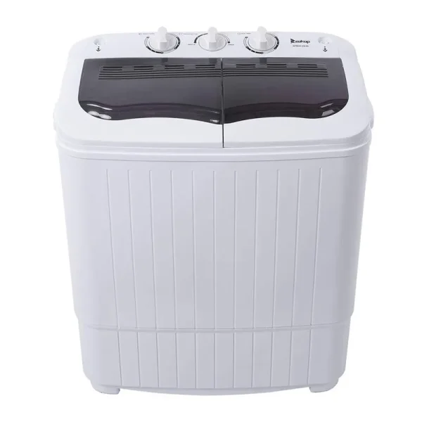 Portable Mini Compact Twin Tub Washing Machine,Portable Laundry Washer,with Built-In Drain Pump Semi-Automatic Cover Washing Machine for Camping,