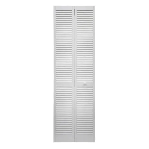 ReliaBilt 24-in x 80-in White Louver Prefinished Pine Wood Bifold Door Hardware Included | Rad 730-24