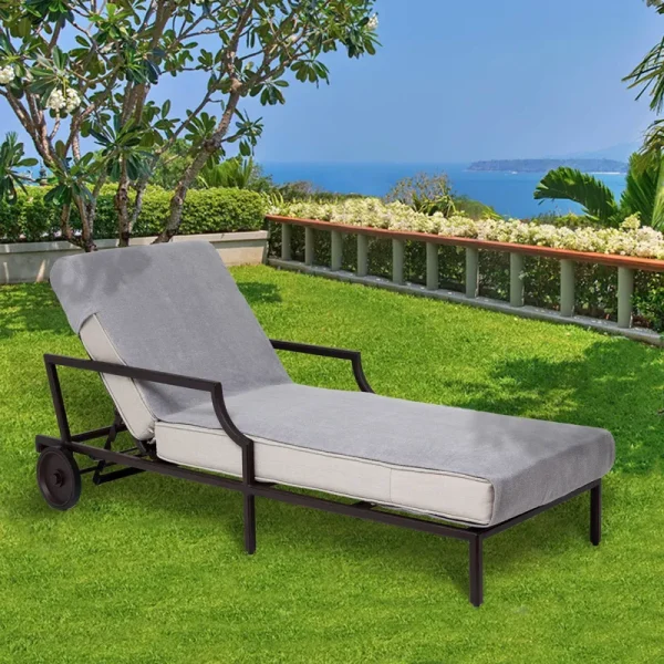 Linum Home Textiles Standard Size Chaise Lounge Cover Grey