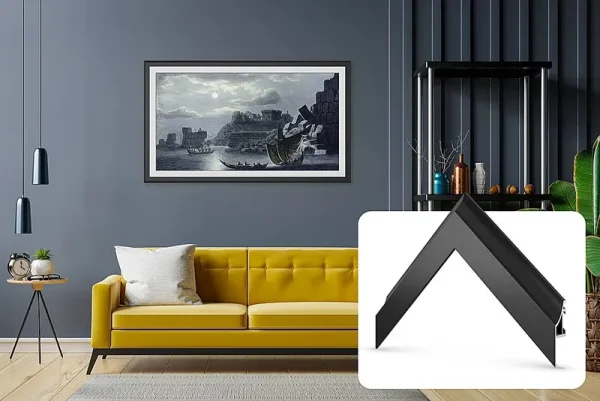 Deco TV Frames 32" Customizable Alloy Scoop Frame for Samsung The Frame TV 2021-2024 (Anodized Black)