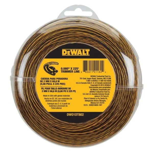 DeWalt DWO1DT802 String Trimmer Line 225-Feet by 0.080-Inch