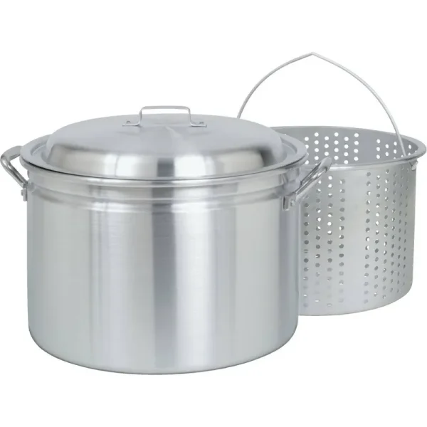Bayou Classic 34-qt Aluminum Stockpot with Lid and Basket
