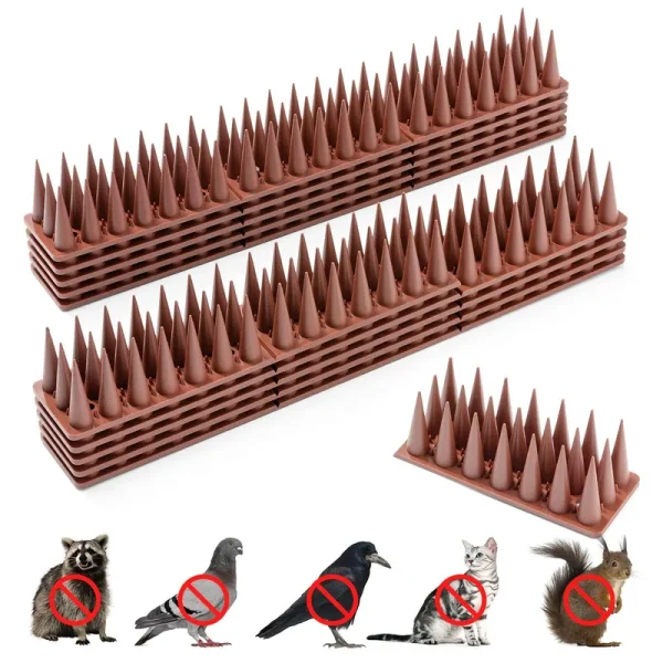 Bird Spikes, 9 Pack Bird Squirrel Raccoon Pigeon Cat Animal Deterrent Spikes for Outside Anti Bird Defender Spikes Outdoor to Keep Birds Away