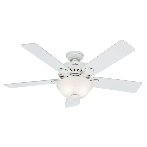 Hunter Pro's Best Five Minute 52" Ceiling Fan with Light - White - White/Beech Blades