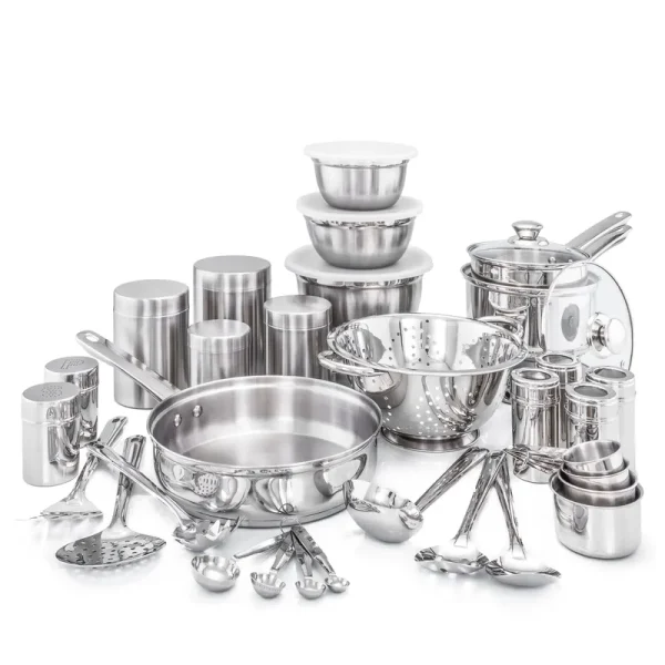 Old Dutch International 36-Piece Kitchen in a Box Cookware Set, Silver