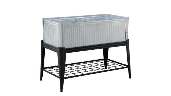 Groundwork 40 in. Vintage Metal Planter with Stand