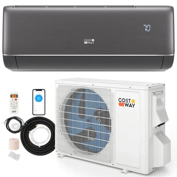 12000 BTU WiFi Enabled Mini Split Air Conditioner & Heater, 22 SEER2 115V Inverter Heat Pump System for Rooms up to 450 Sq.Ft, Compatible with Alexa