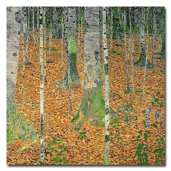 Trademark Fine Art -Gustav Klimt 'The Birch Wood' Canvas Art