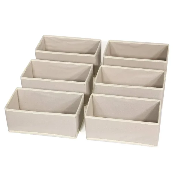 DIOMMELL 6 Pack Foldable Cloth Storage Box Closet Dresser Drawer Organizer Fabric Baskets Bins Containers Divider for Clothes Underwear Bras Socks