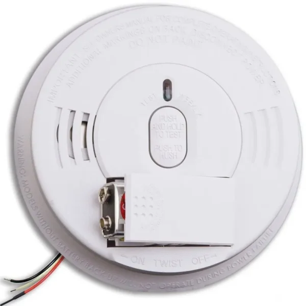 Kidde Smoke Detector, Hardwired Smoke Alarm with Battery Backup, Test-silence Button