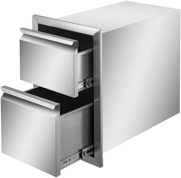 Outdoor Kitchen Door Drawer Combo 29.5 W x 21.6 H x 22.4D. Access Door/Triple Drawers with Propane Drawer and Adjustable Garbage Ring. Perfect for BBQ Island Patio Grill Station