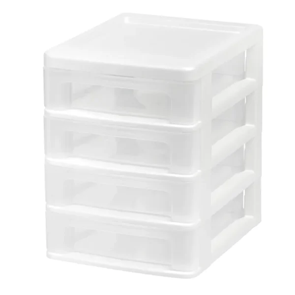 Iris 1pk 4 Drawer Desktop Organizer Compact White