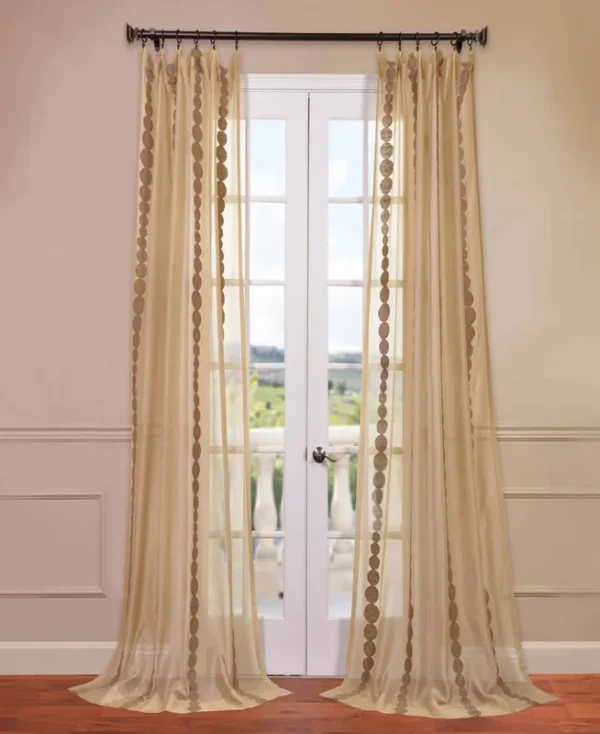 Cleopatra Geometric Sheer Rod Pocket Single Curtain Panel Size: 50" W x 84" L