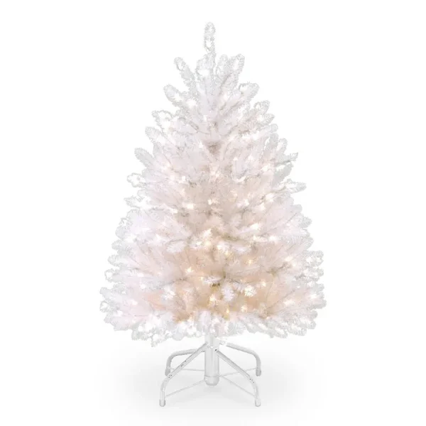 National Tree Company 4.5' Dunhill White Fir Tree with Clear Lights