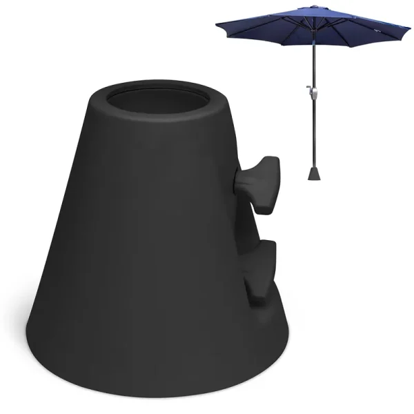 GoSports 500lb Equivalent Pool Deck Umbrella Anchor - Permanent Ground Anchor for Outdoor Umbrellas, Sunshades or Light Strings - Black