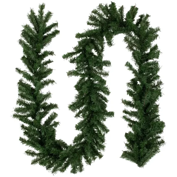 9' x 10 inch Canadian Pine Artificial Christmas Garland - Unlit, Green