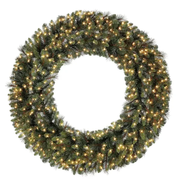 Holiday Living 48-in Pre-Lit Indoor/Outdoor Green Scottsdale Pine Artificial Christmas Wreath | GD40M3A27C04