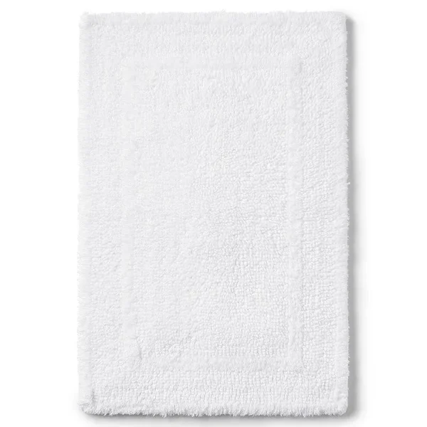 Lands' End Essential Reversible Bath Rug, White, 16x23