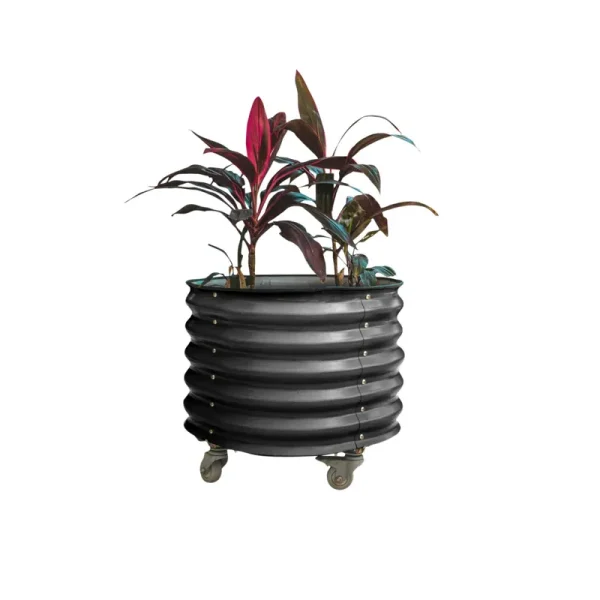 Self-Watering Rolling Planter, Modern Gray / Single Pack