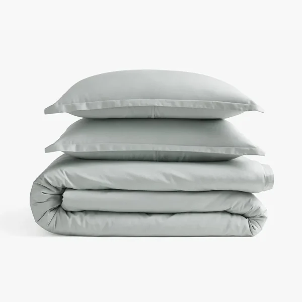 Under The Canopy Organic Sateen Duvet Set Gray Mist / Full / Queen