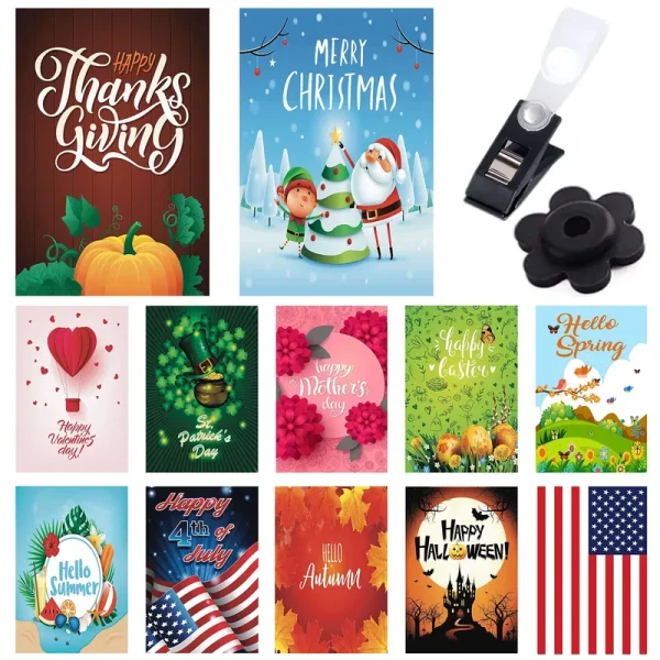 Beautifullife Seasonal Garden Flags 12 Double Sided Thanksgiving Christmas Winter Garden Flag Set, Small Festive Yard Flags for Holiday Outdoo