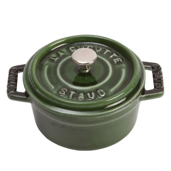 Staub Cast Iron 0.25-Quart Mini Round Cocotte - Basil