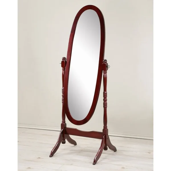 Copper Grove Monks Hood Traditional Queen Wooden Floor Cheval Mirror - Cherry