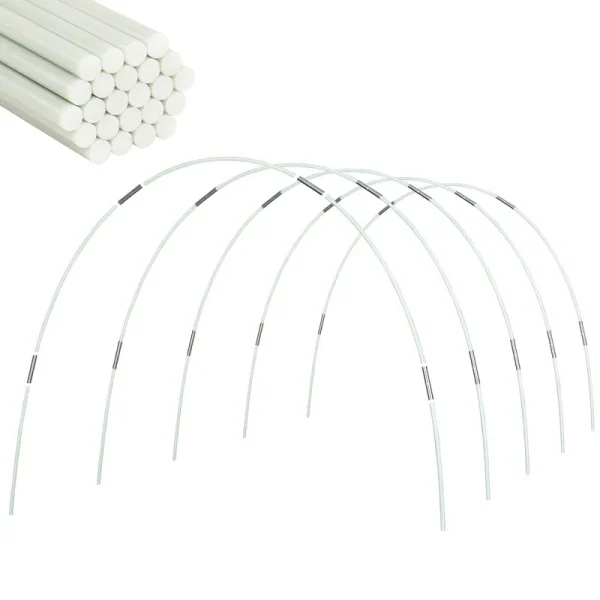 CASUSEN Greenhouse Hoops for Grow Tunnel, 0.28 inch Diameter 5sets of 7ft Long Garden Hoops, Greenhouse Kit ,Small Greenhouse Hoops Frame, Gardening