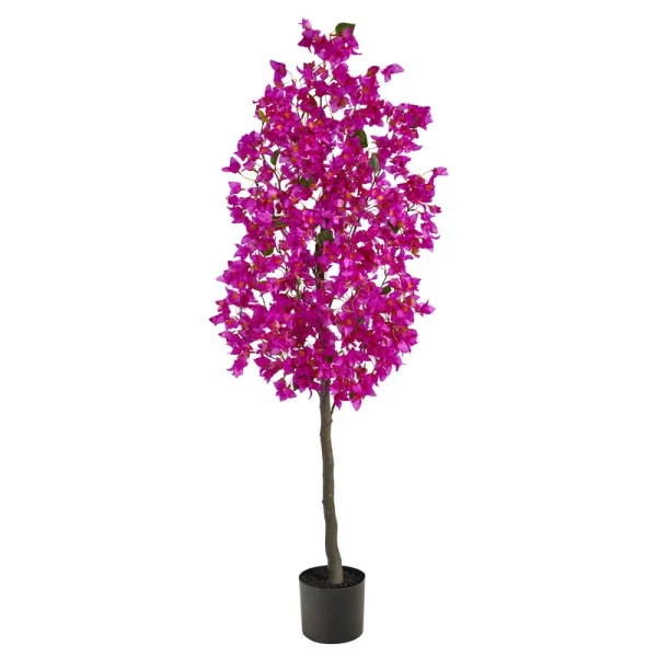 Nearly Natural 5 ft. Bougainvillea Artificial Tree, Purple