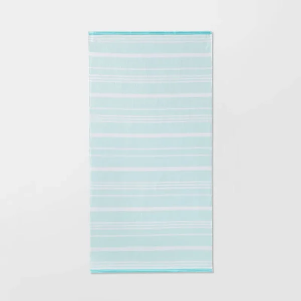 Striped Sand Resist Beach Towel Blue - Sun Squad