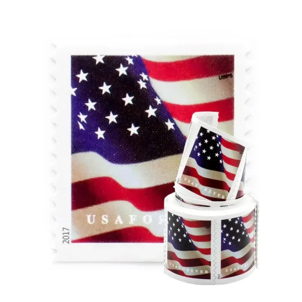 2017 U.S. Flag Forever Stamps - 100 Pcs Coil Roll (Self-Adhesive)