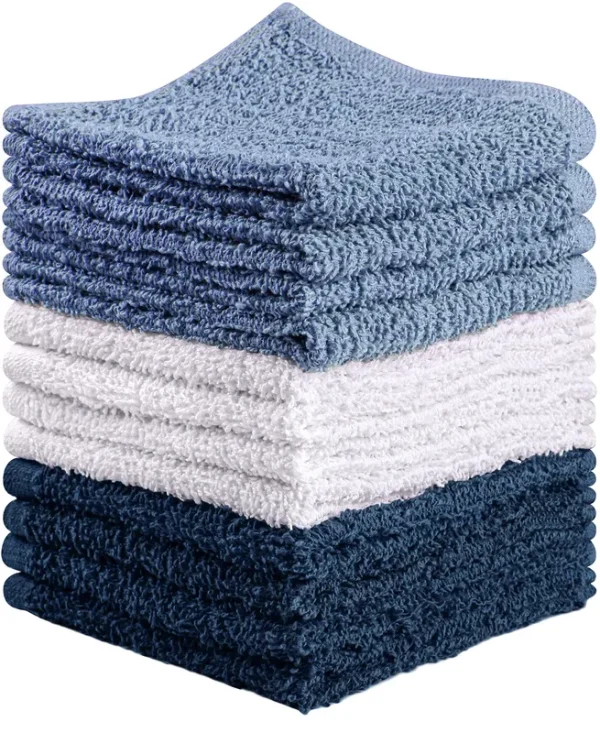 T & L Towel and Linen Mart Towel and Linen Mart 100% Cotton - Wash Cloth Set - Flannel Face Cloths, Highly Absorbent and Soft Feel Fingertip Towels (