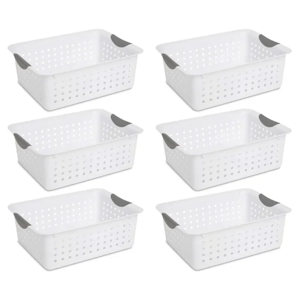 Sterilite 1624 - Medium Ultra Basket, White - Case of 6
