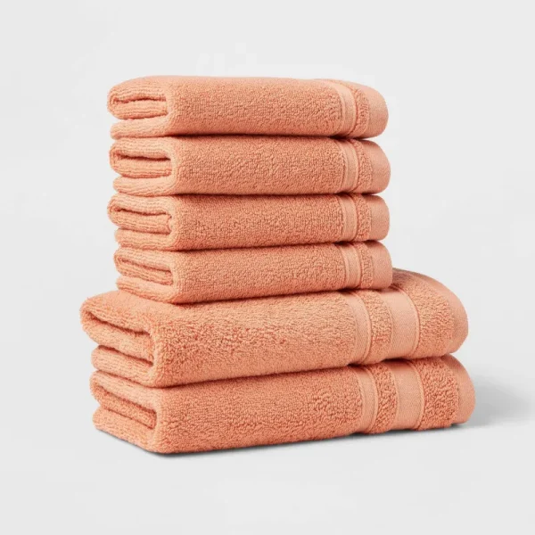 6pc Performance Bath Towel Set Coral - Threshold