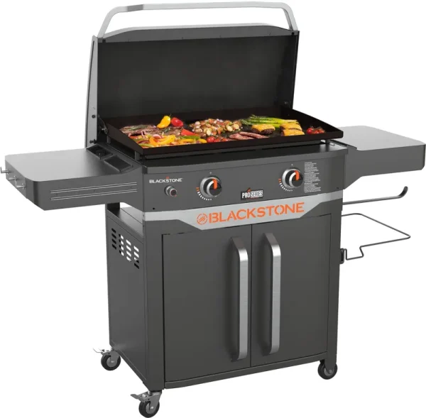 Blackstone ProSeries 2 Burner 28" Propane Griddle with Cabinet and Hood