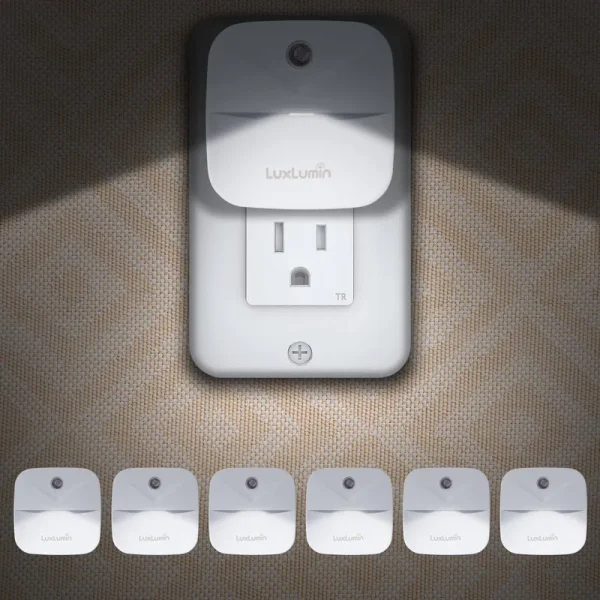 LuxLumin LED Night Light, Night Lights Plug Into Wall with Dusk-to-Dawn Sensor, Automatically Turn On and Off,Night Light for Kids,bedroom,bathroom,s