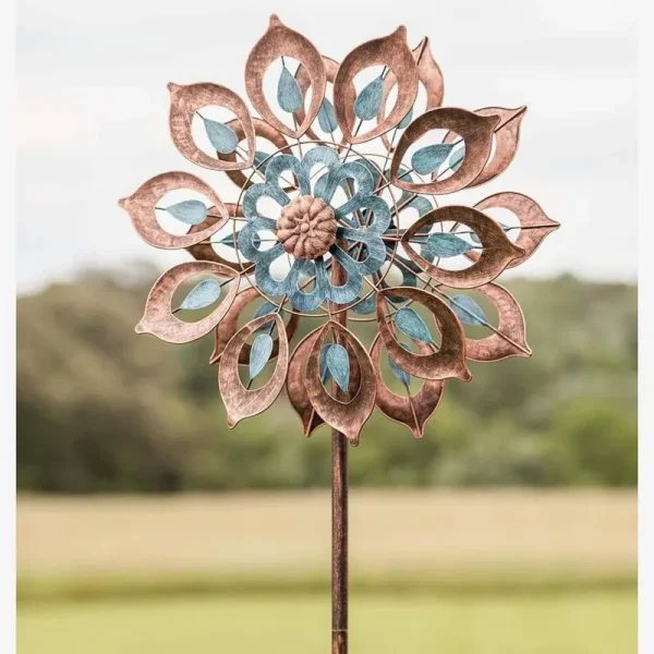 Copper Lily Garden Wind Spinner - Plow & Hearth