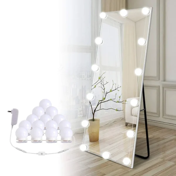 Brightown Hollywood LED Vanity Lights Strip Kit, with 14 Dimmable Light Bulbs for Full Body Length Mirror and Bathroom Wall Mirror, Plug in Mirror
