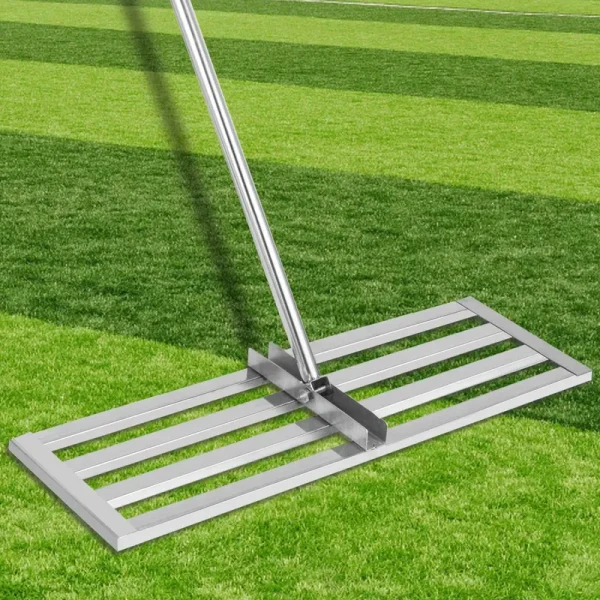 VEVOR Lawn Leveler Tool 17 x 10 in Lawn Leveling Rake with 77 in Long Handle Soil Leveling Tool Stainless Steel CDZPQ17X10YC00001V0