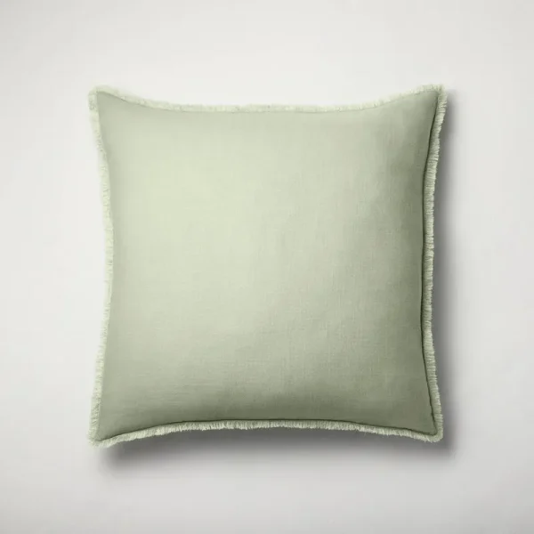 Euro Heavyweight Linen Blend Throw Pillow Sage Green - Casaluna